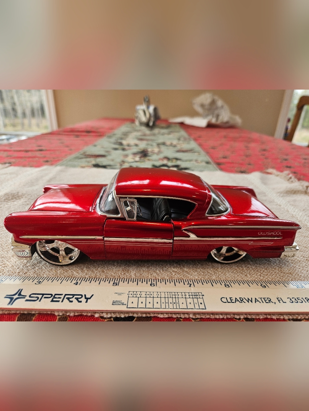 1958 CHEVY IMPALA JADA DUB CITY OLDSKOOL 1:24 DIECAST COLLECTIBLE MODEL RED